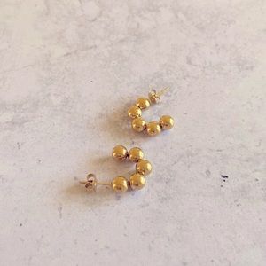 18k gold plated beaded earrings